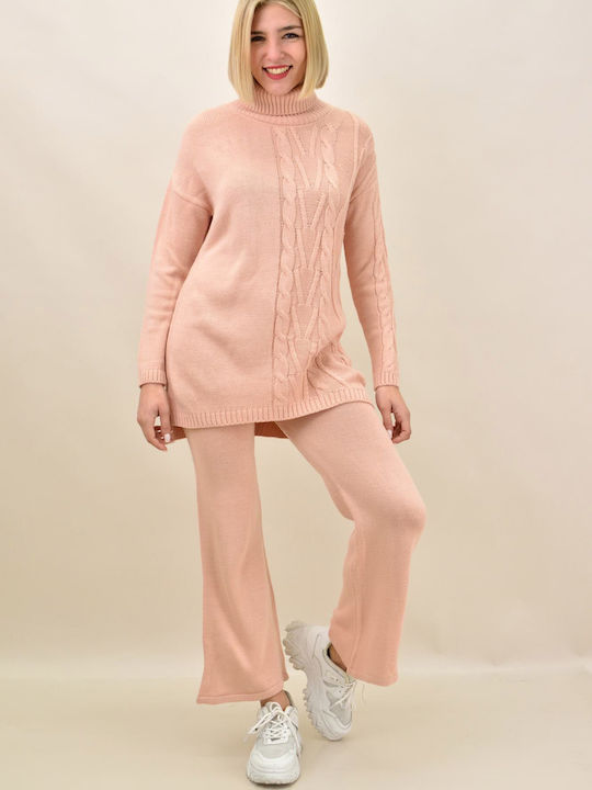 Potre Women's Pink Set with Trousers Bell