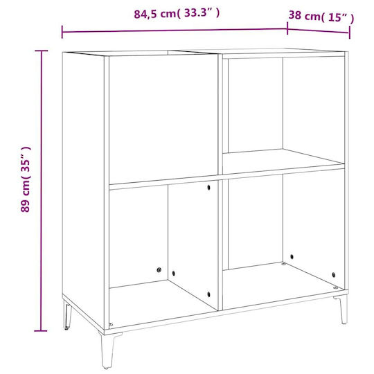 vidaXL Mobilier Hi-Fi cu 3 Rafturi Maro 38x84.5x89cm