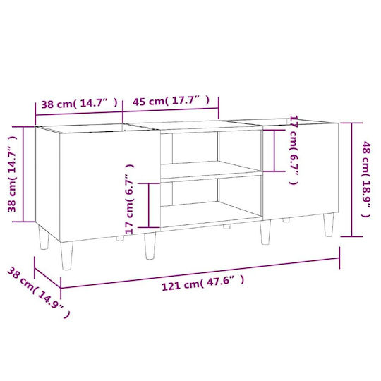 vidaXL Έπιπλο Hi-Fi Καφέ 38x121x48cm