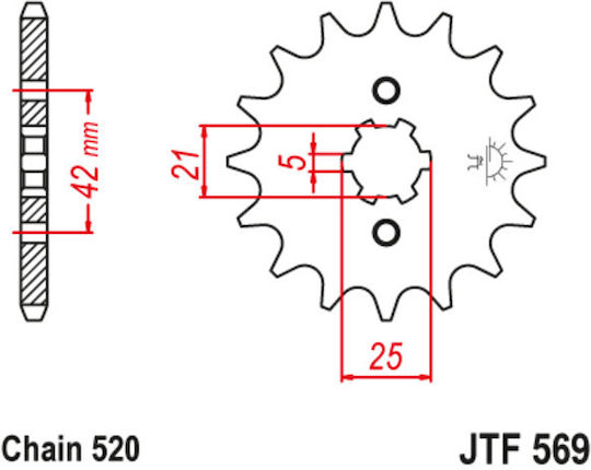 JT Sprockets Vorderes Ritzel für Kawasaki KLX 250