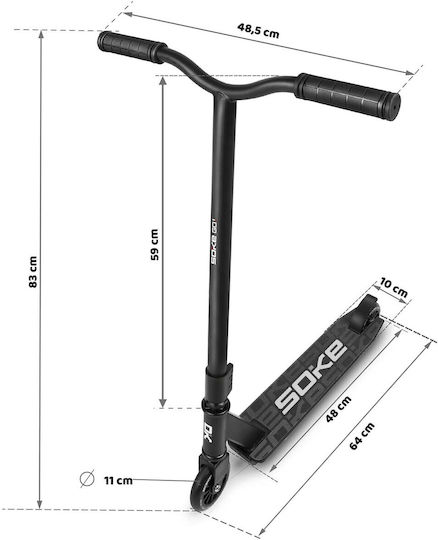 Soke Παιδικό Πατίνι Scooter Go! Δίτροχο Μαύρο