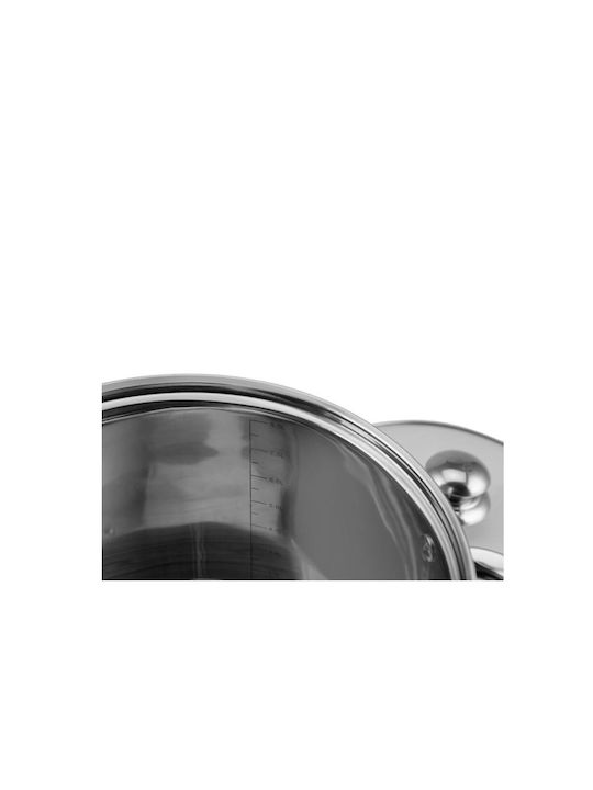 Edenberg Pots Set of Stainless Steel with No Coating Silver 10pcs