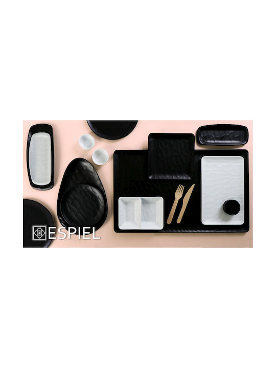 Espiel Wavy Matte Serving Bowl Oval made of Melamine Black 13.5x14cm