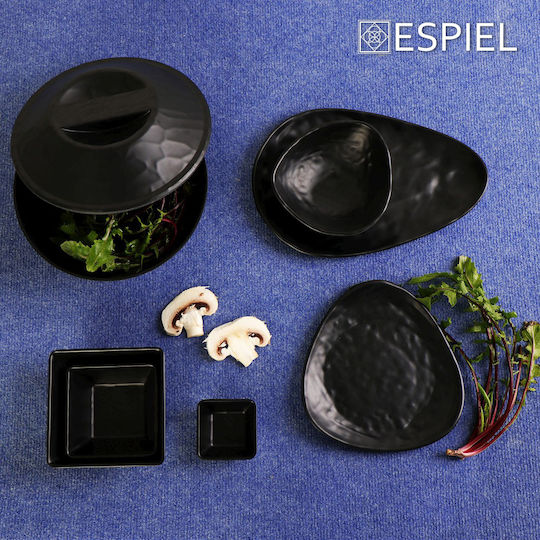 Espiel Wavy Matte Serving Bowl Oval made of Melamine Black 13.5x14cm
