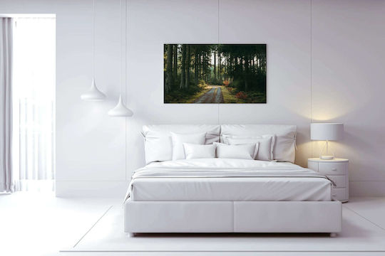 A Dirt Road in the Middle of a Forest Painting on Canvas 30x20cm