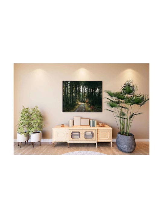 A Dirt Road in the Middle of a Forest Painting on Canvas 30x20cm