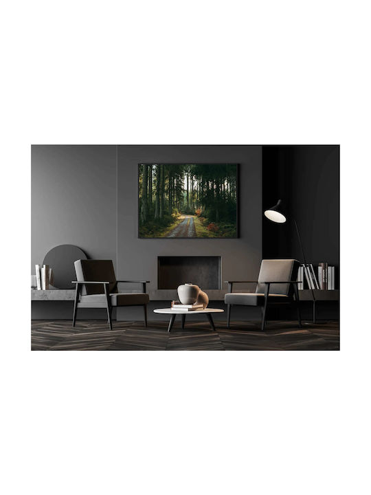 A Dirt Road in the Middle of a Forest Painting on Canvas 30x20cm