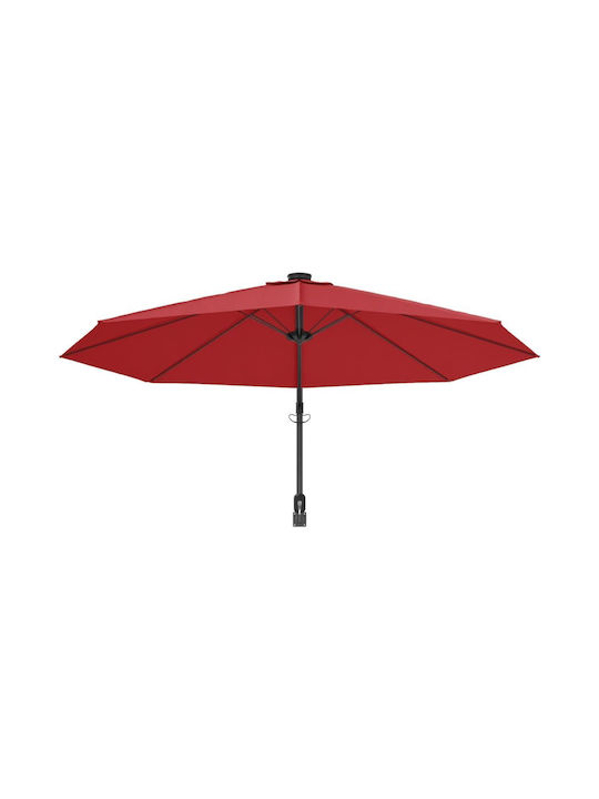 Garten & Terrassen Sonnenschirm Wandmontage Rund Aluminium Rot Ø2.9m