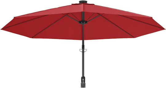Umbrelă De Perete Rotundă Din Aluminiu Roșie Φ2.9m