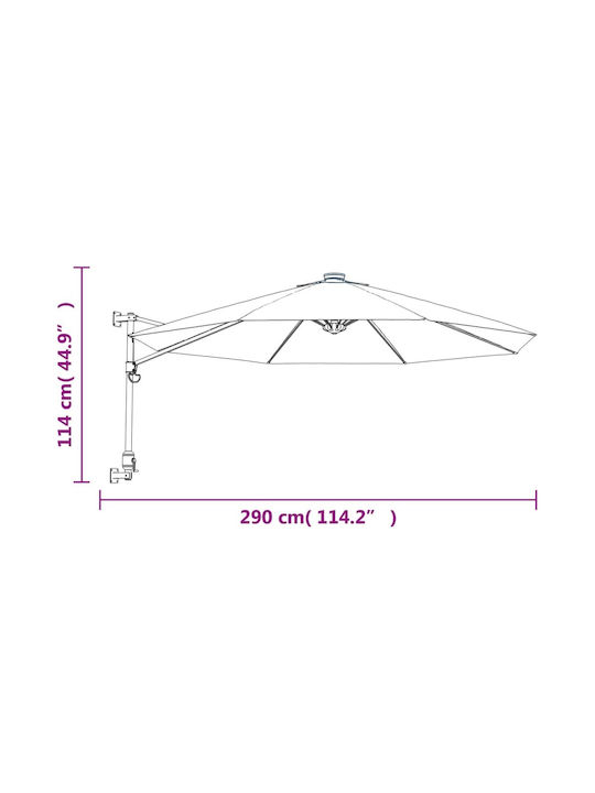 Umbrelă De Perete Rotundă Din Aluminiu Verde Φ2.9m