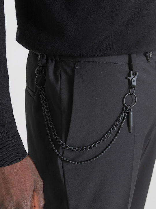 Trousers Elastic in Slim Fit Black