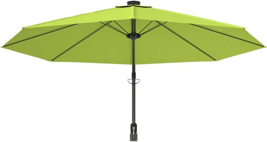 Wandmontierter Rundschreiben Metall Garten- und Terrassen-Sonnenschirm Grün Φ2.9m