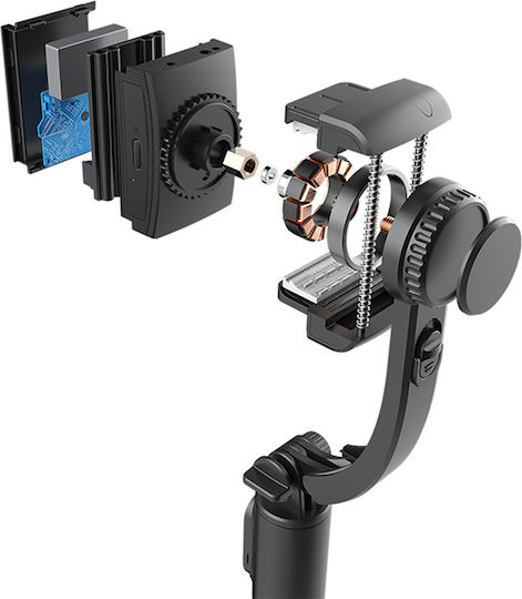 Techsuit Q08 Selfie-Stick mit Bluetooth / Fernsteuerung Schwarz