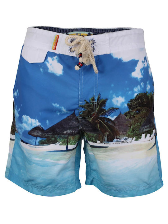 Tokyo Laundry Men's Swimwear Shorts Blue with Patterns