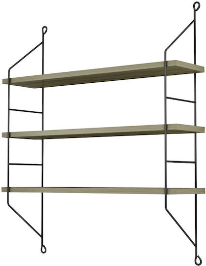 Wandregal Achala Olive Grau 60x15x68cm