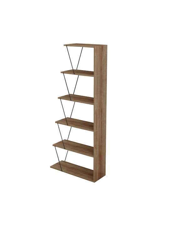 Bookcase Tars Natural Oak 65x24x146cm