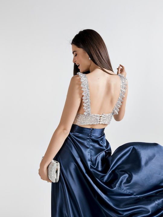 Women's Blouse Corset Sleeveless Silver