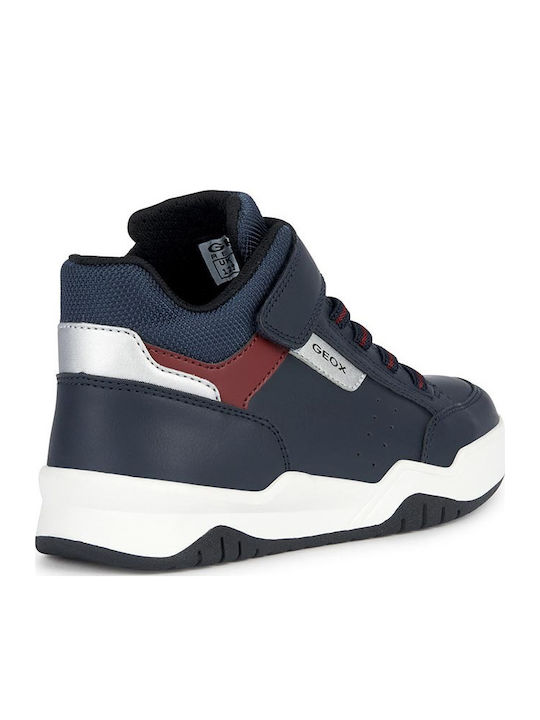 J Perth Παιδικά Sneakers High Ανατομικά με Σκρατς Navy Μπλε