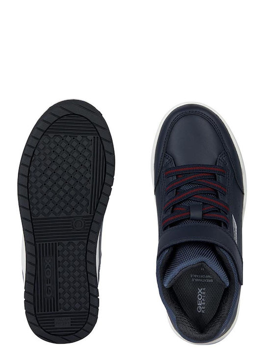 J Perth Παιδικά Sneakers High Ανατομικά με Σκρατς Navy Μπλε