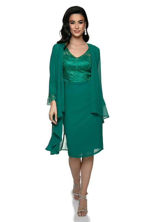 RichgirlBoudoir Rochii de vară pentru femei Midi Rochie pentru Nuntă / Botez cu dantelă Verde