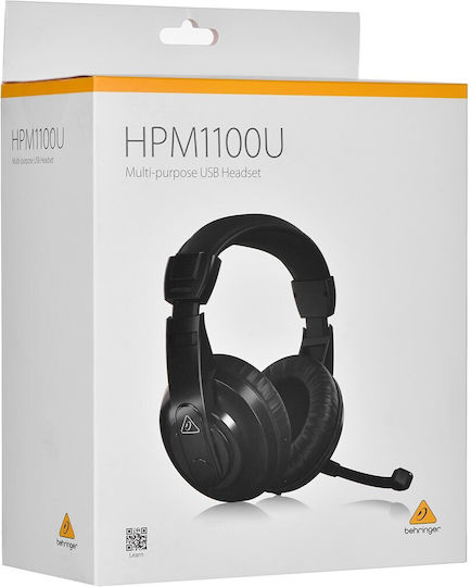 Behringer HPM1100U Über Ohr Multimedia-Headsets mit Mikrofon und Verbindung USB-A in Schwarz Farbe