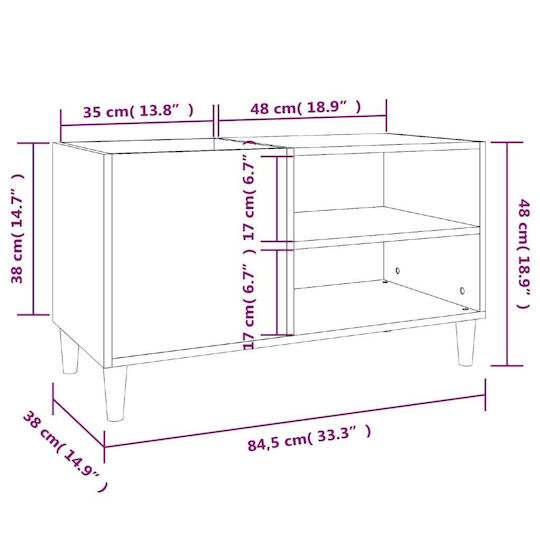 vidaXL Hi-Fi Möbel Weiß 38x84.5x48cm