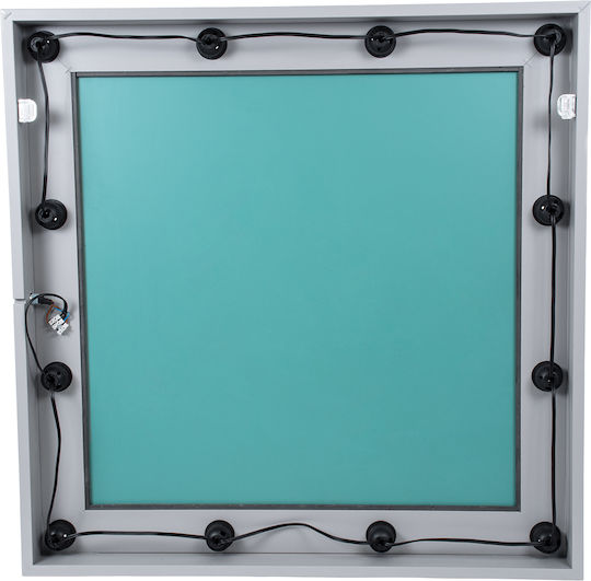 GloboStar MIRROR-80x80-3 Καθρέπτης Ορθογώνιος Γκρι & LED Φωτισμό 80x80cm GloboStar MIRROR-80x80-3 Καθρέπτης Ορθογώνιος Γκρι & LED Φωτισμό 80x80cm