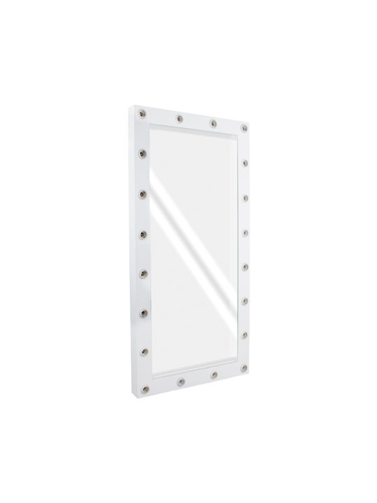 GloboStar Wandspiegel Ganzkörper mit Weiß Hölzernes Rahmen & LED Beleuchtung 160x80cm 1Stück