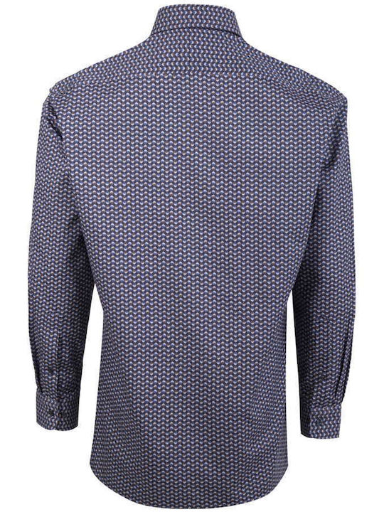 Olymp Luxor Men's Shirt Long Sleeve Cotton Navy Blue