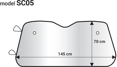 AMiO Parasolar Parbriz Auto Interior cu Ventuza 145x70cm