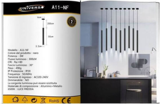 Universo Illuminazione Hängelampe Schwarz