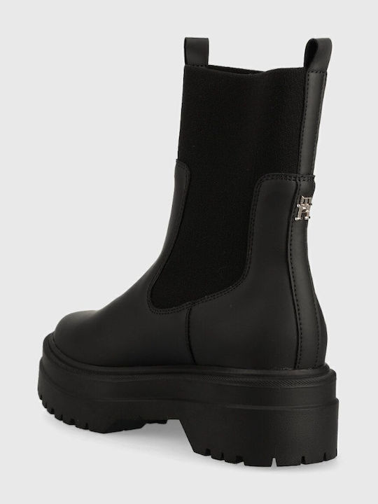Women's Mid Heel Wellies Black