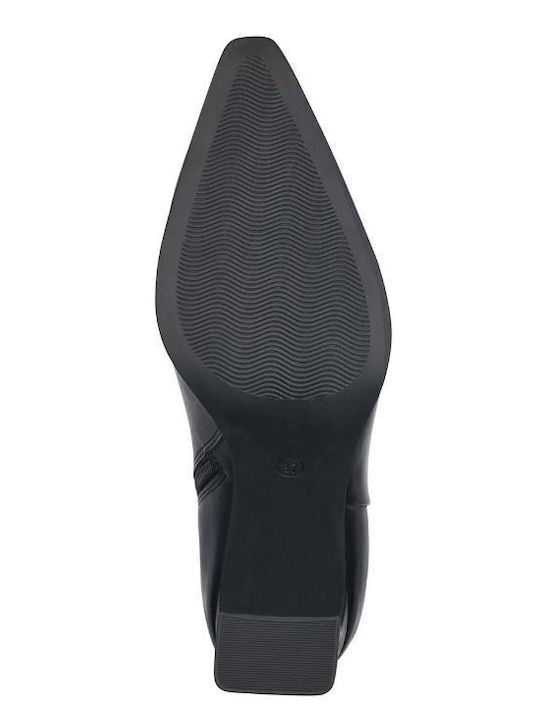 Ghete dama Ankle Boots cu Toc cu Blană Negru