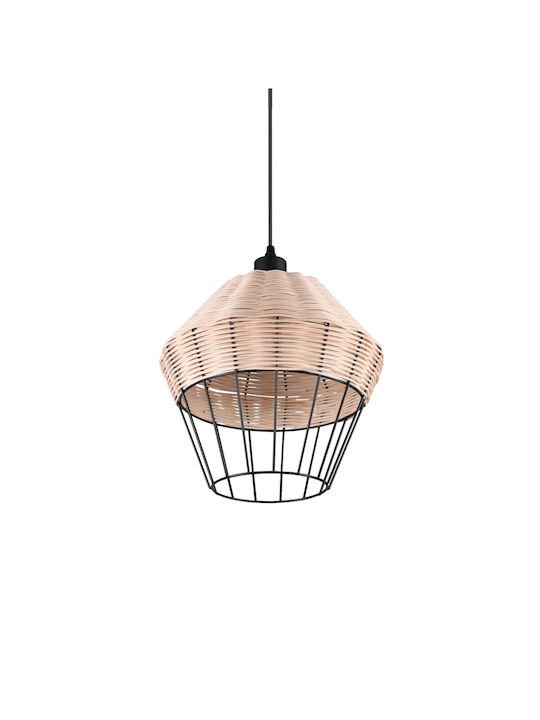 Trio Lighting Borka Vintage Κρεμαστό Φωτιστικό Μονόφωτο Πλέγμα με Ντουί E27 σε Μαύρο Χρώμα