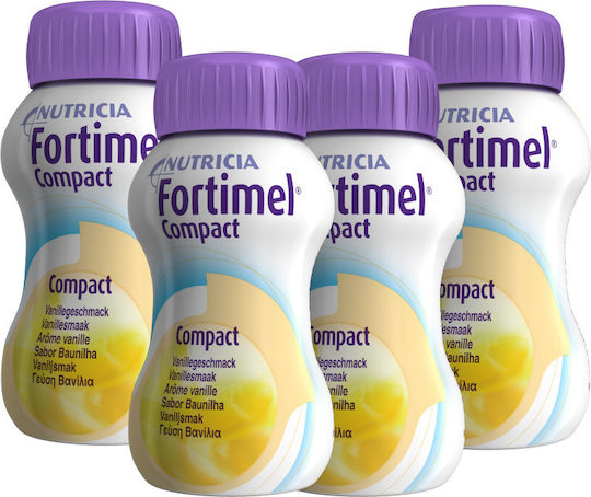 Nutricia Fortimel Compact Ειδικό Συμπλήρωμα Διατροφής 4 x 125ml Βανίλια