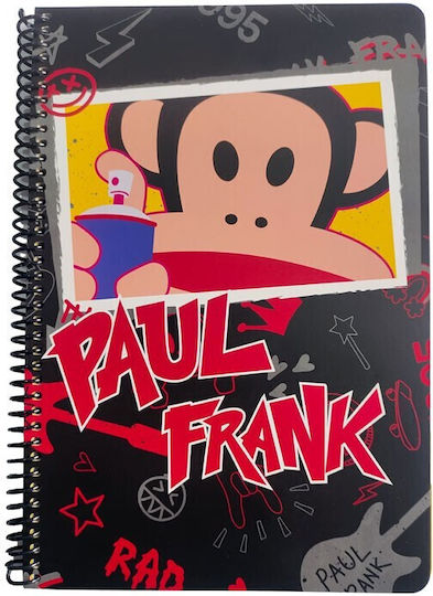Paul Frank Σπιράλ Τετράδιο Ριγέ Β5 70 Φύλλων 2 Θεμάτων Πολύχρωμο