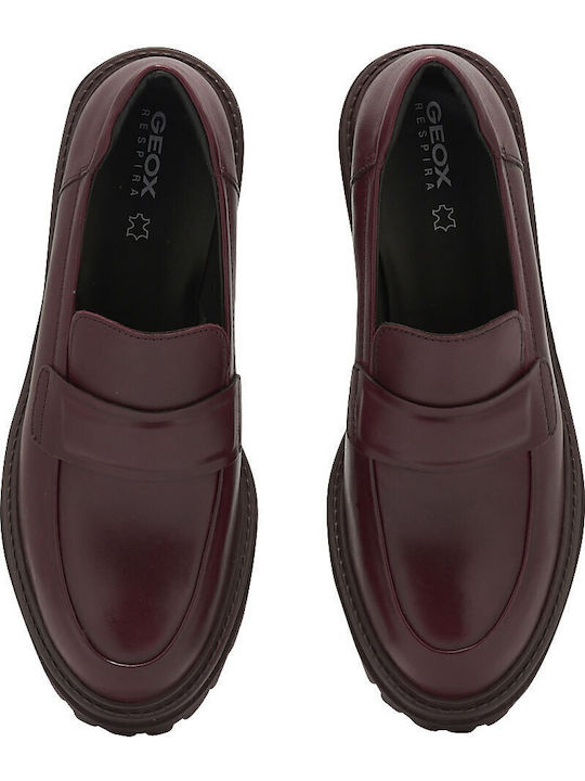 Iridea Women's Moccasins in Burgundy Color