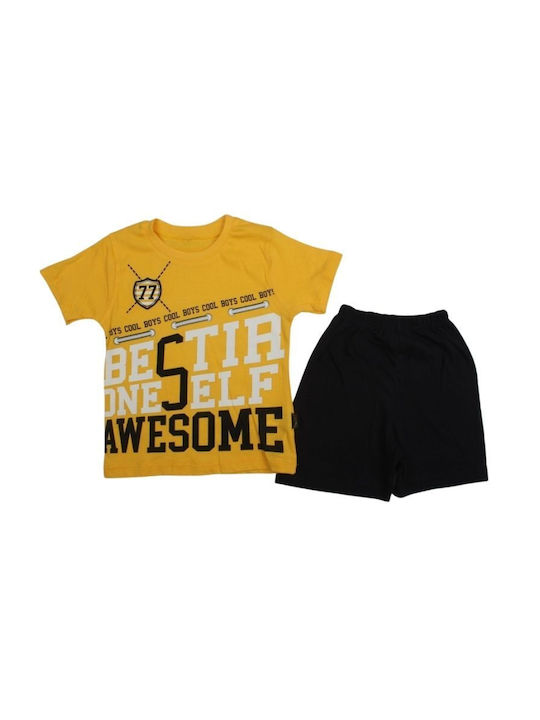 Moyes Kids Set with Shorts Summer 2pcs Yellow