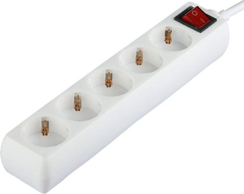 V-TAC Power Strip 5 Positions with Switch and Cable 5m