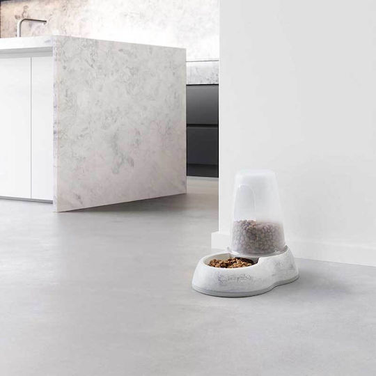 Savic Loop Marble Автоматичен Пластмаса Купа с контейнер Храна за Куче & Котка с Основа 1.5lt в Сив Цвят