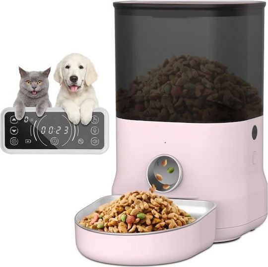 Dogness Feeder Automatic Plastic Bowl Food & Water for Dog & Cat with Base 4lt 32.2cm in Pink Color