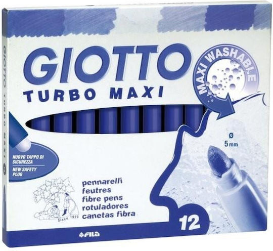 Giotto Turbo Maxi Blue Washable Drawing Marker 5mm Thick
