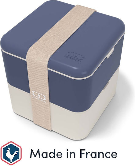 Monbento Plastic Blue Lunch Box With Compartments 1.7lt