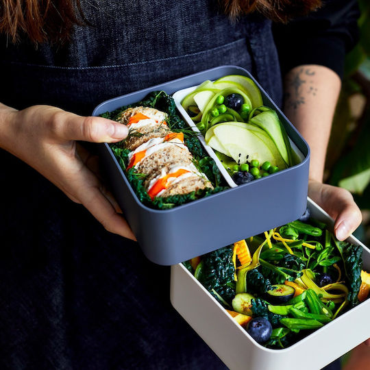 Monbento Plastic Blue Lunch Box With Compartments 1.7lt