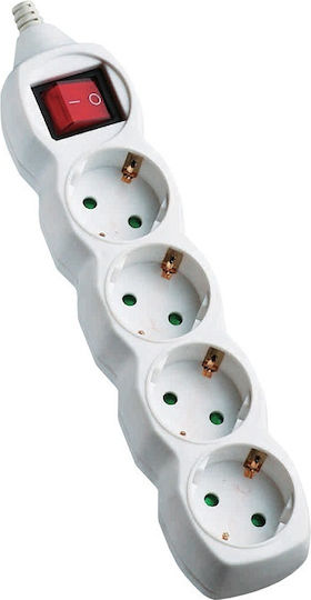 Com Power Strip 4 Positions with Switch and Cable 5m