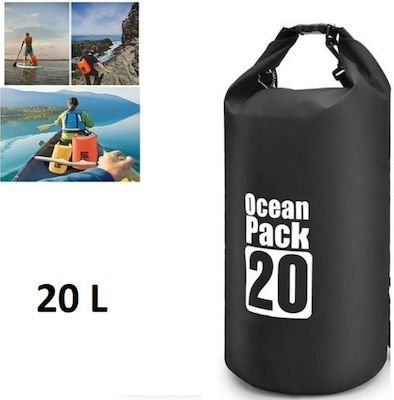 Ocean Pack Ocean Pack Στεγανός Σάκος Ώμου με Χωρητικότητα 20 Λίτρων Μαύρoς