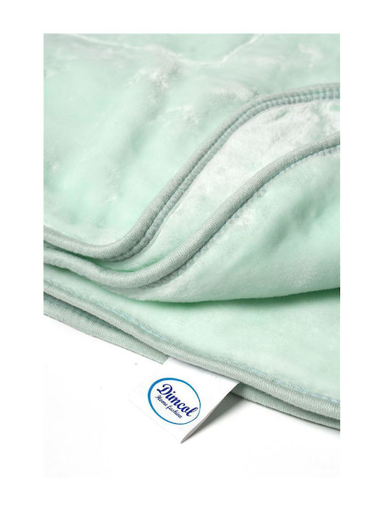 Dimcol Blanket Cot Velvet Mint Dimcol 110x140cm.