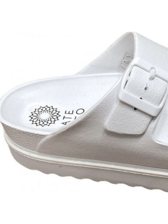 Flache Sandalen für Damen in Weiß Farbe