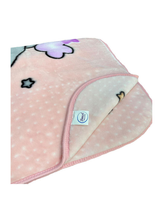 Dimcol Blanket Cot Velvet Baby Pink 110x140cm.