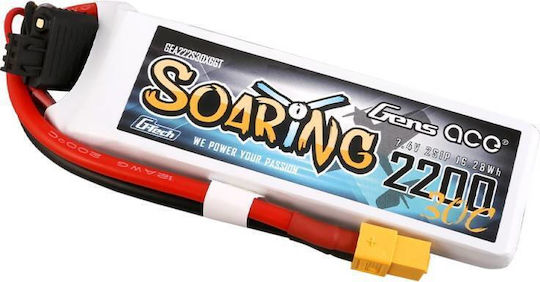 Gens Ace Soaring Μπαταρία Li-Po 7.4V 2200mAh 30C 2S XT60 για Τηλεκατευθυνόμενο